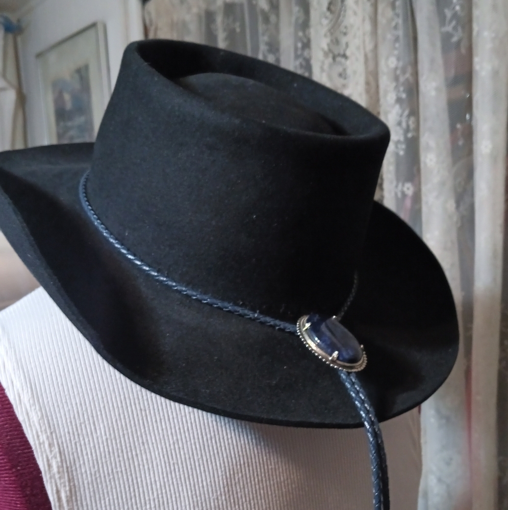 Stetson Black Hat with Blue Cord - Picture 9 of 14